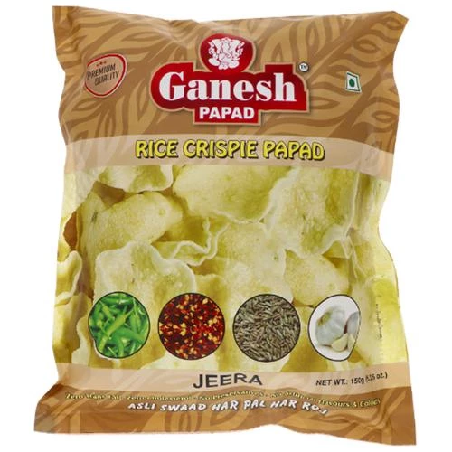 Ganesh Papad Jeera Papad - Rice Crispy, 150 g-1.webp